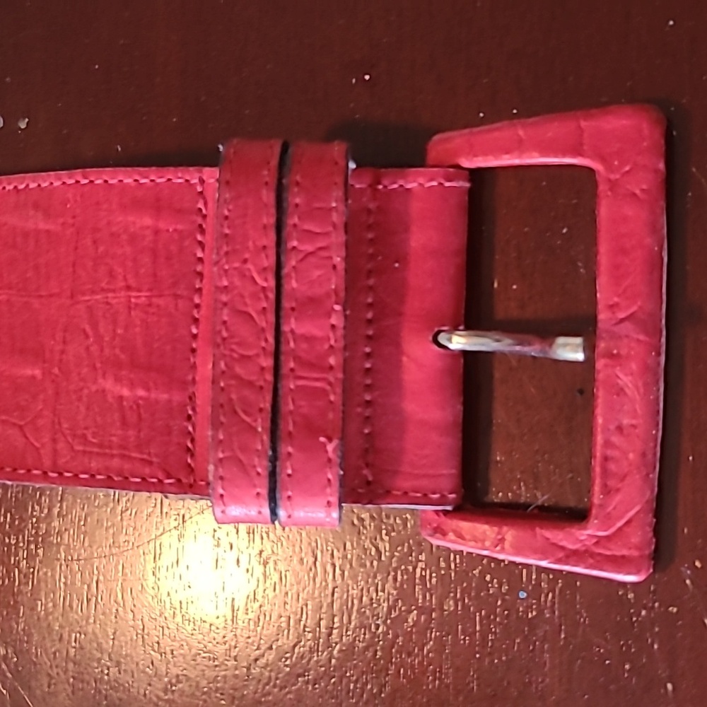 Red leather belt